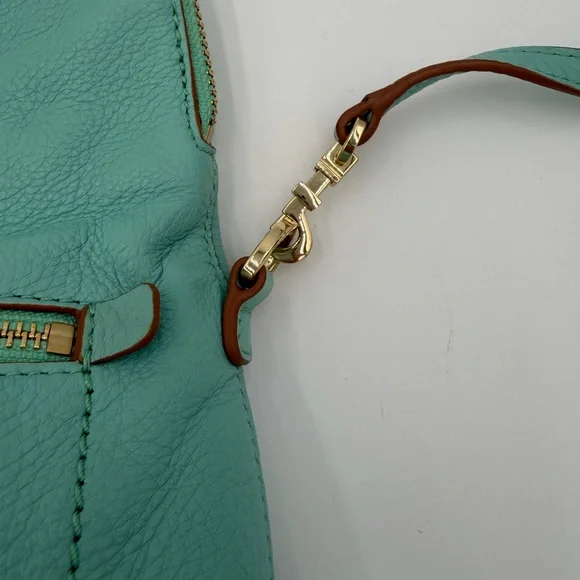 Tory Burch Emerson “Tiffany” turquoise Leather Flap Crossbody - Picture 13 of 13